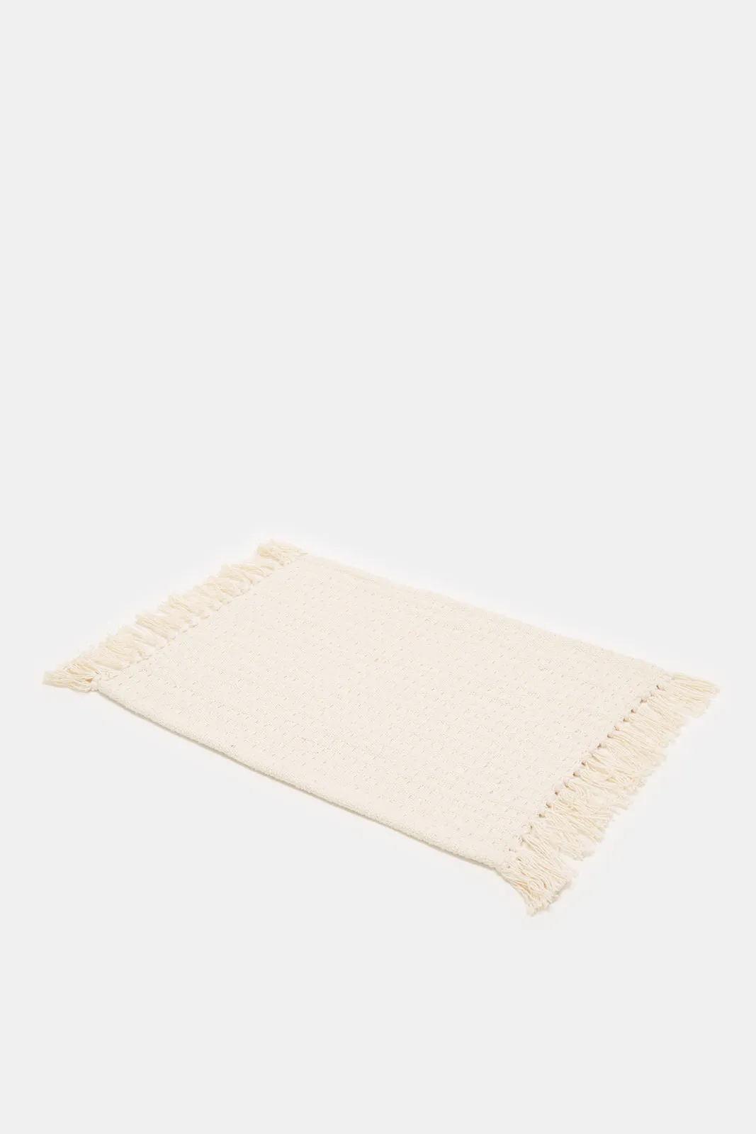 Beige Cotton Woven Rectangle Placemat