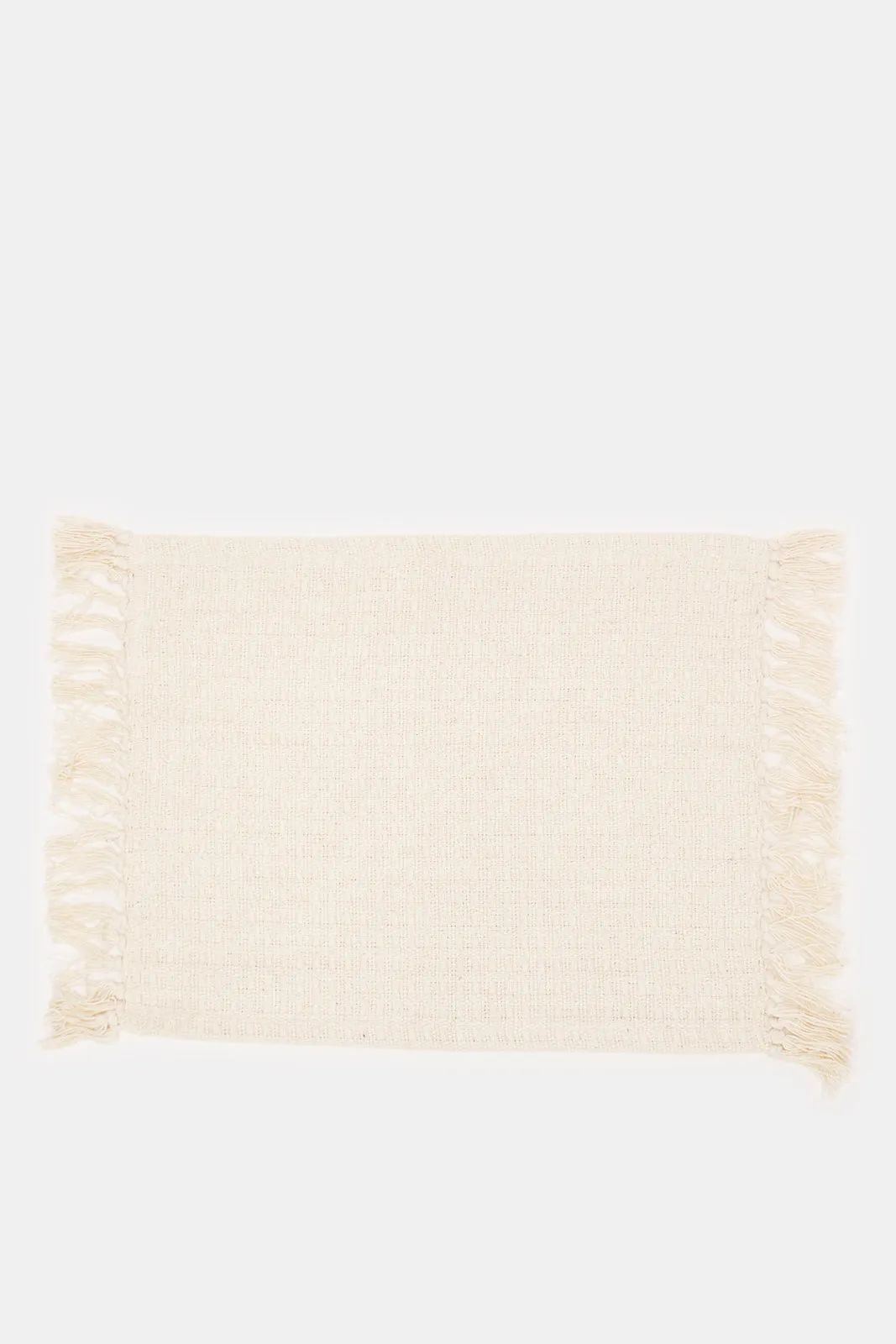Beige Cotton Woven Rectangle Placemat