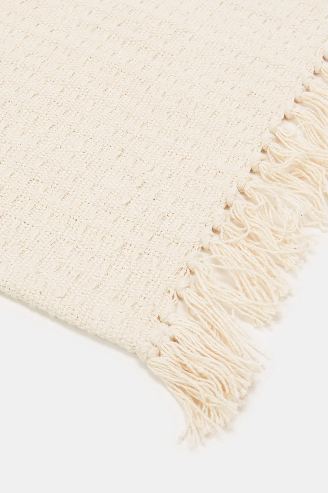 Beige Cotton Woven Rectangle Placemat