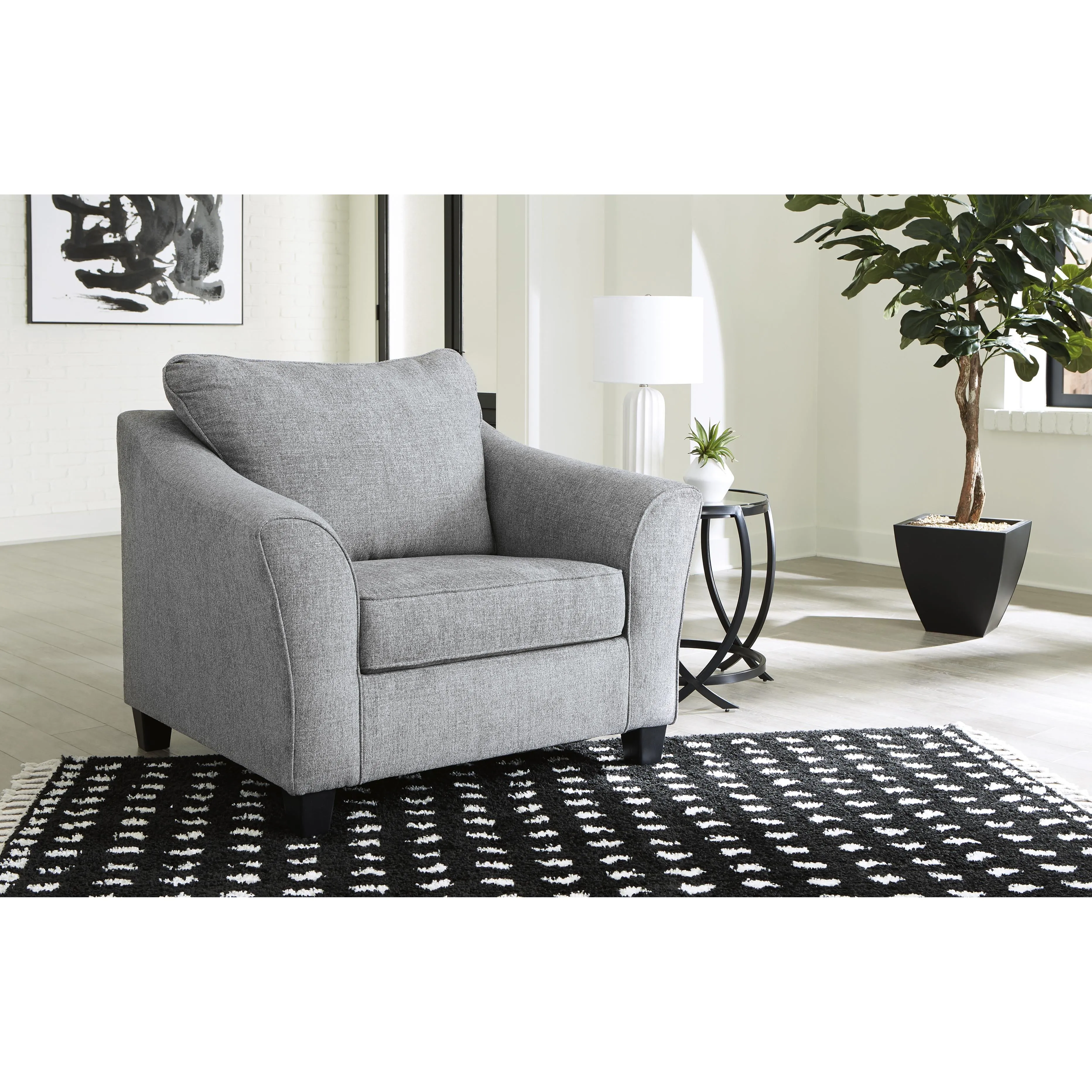 Benchcraft Mathonia Stationary Fabric Chair with Ottoman 5190314/5190323