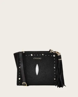 Black crossbody handbag