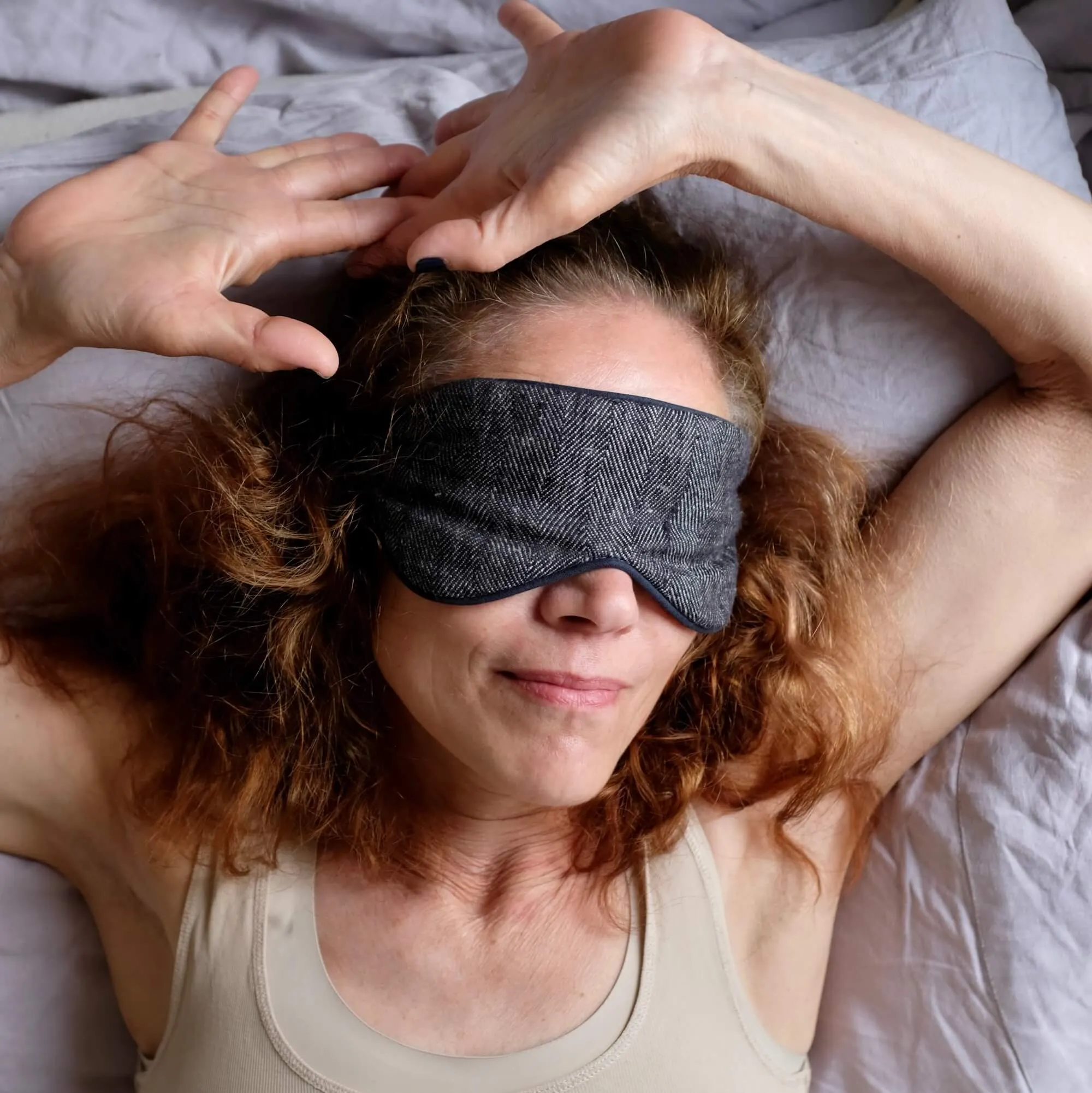 Blästa Henriët Sleep Eye Mask In Various Colours of Merino Wool & Linen