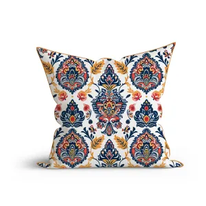 Bohemian Abstract Colorful Cotton Cushion with Piping