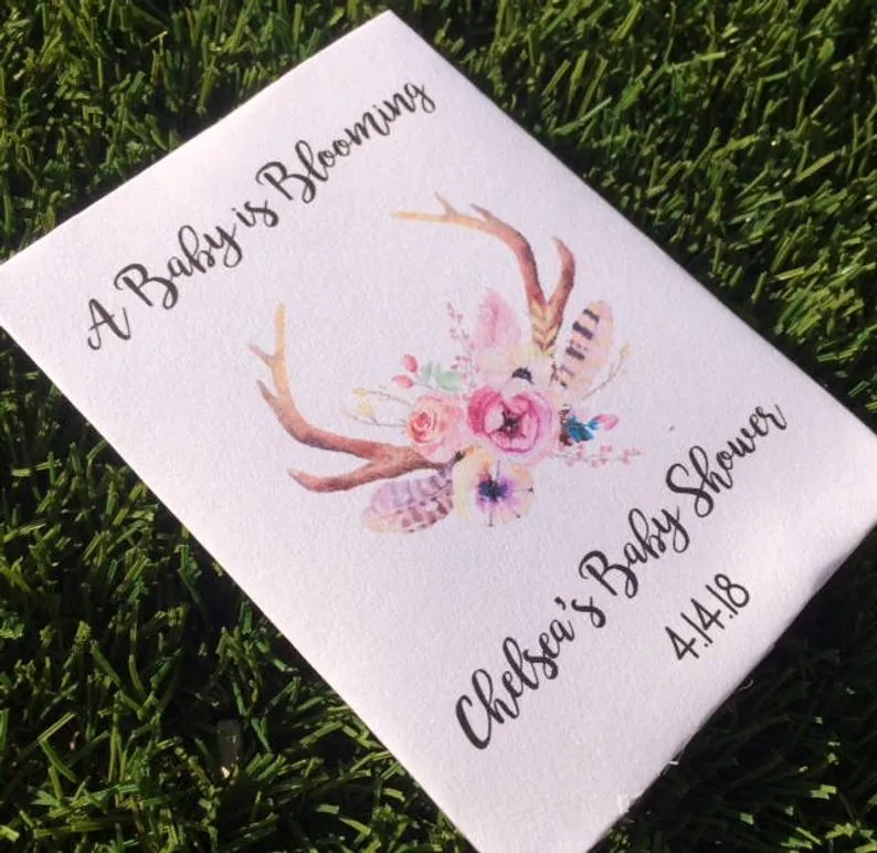 Boho baby shower woodland favors