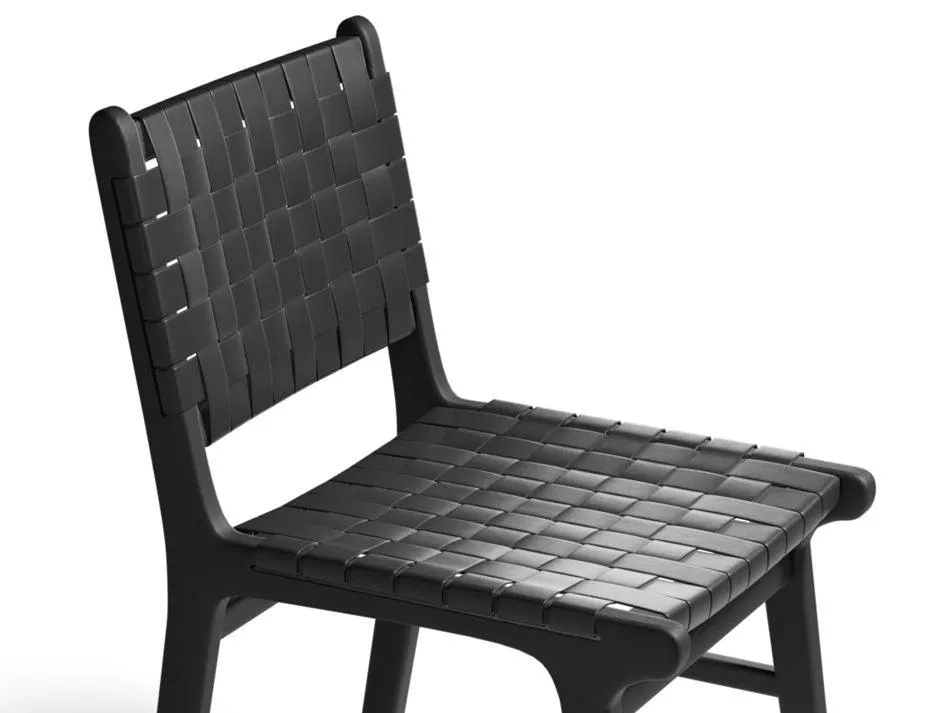 Brooklyn Dining Chair - Woven Black Seat / Black Frame