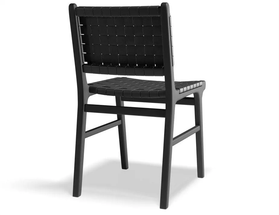Brooklyn Dining Chair - Woven Black Seat / Black Frame