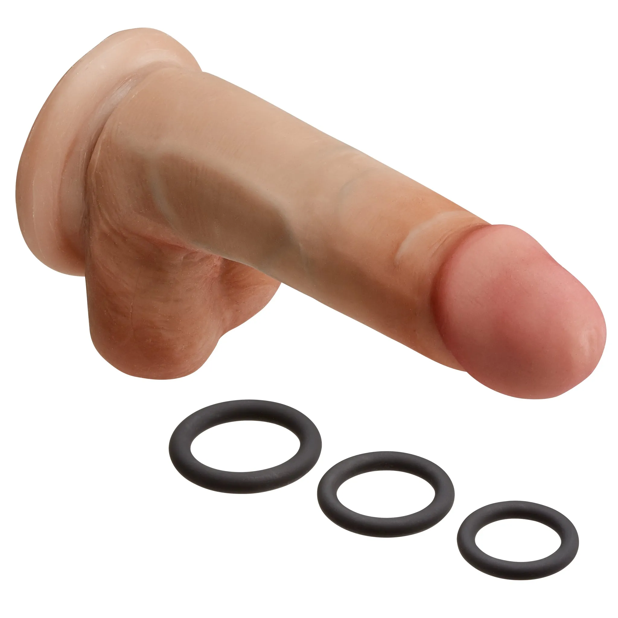 Cloud 9 Dual Density Real Touch 6in With Balls Tan/ Mocha