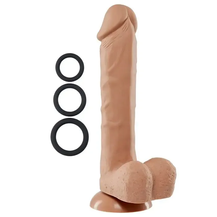 Cloud 9 Pro Sensual Premium Silicone Dong W/ 3 C Rings 9 "