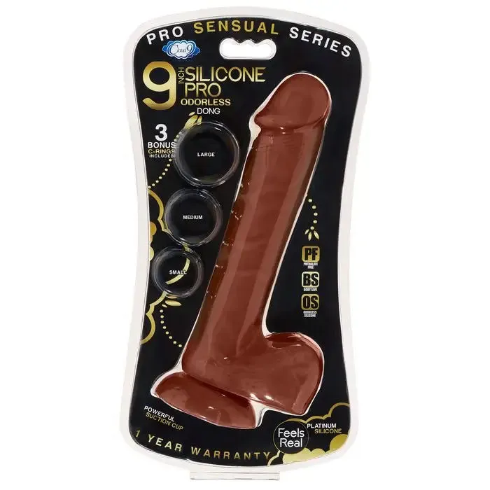 Cloud 9 Pro Sensual Premium Silicone Dong W/ 3 C Rings 9 "