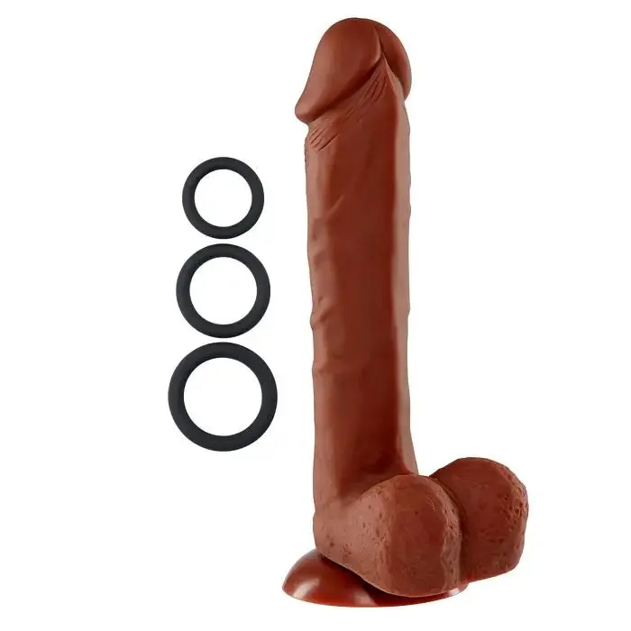 Cloud 9 Pro Sensual Premium Silicone Dong W/ 3 C Rings 9 "