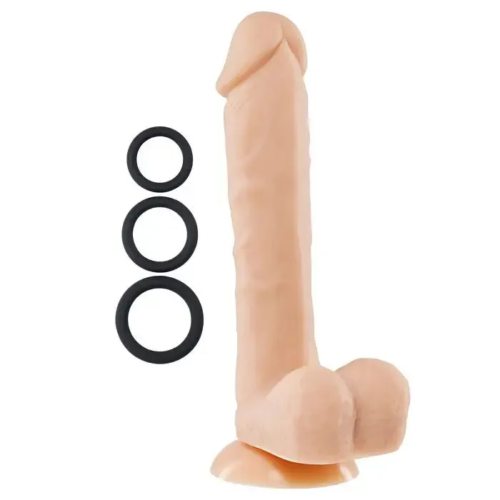 Cloud 9 Pro Sensual Premium Silicone Dong W/ 3 C Rings 9 "