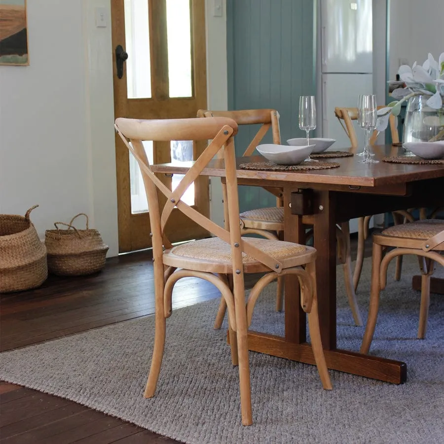 Cross Back Dining Chair Natural | Set of 2