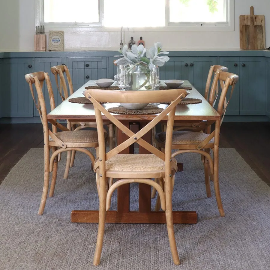 Cross Back Dining Chair Natural | Set of 2