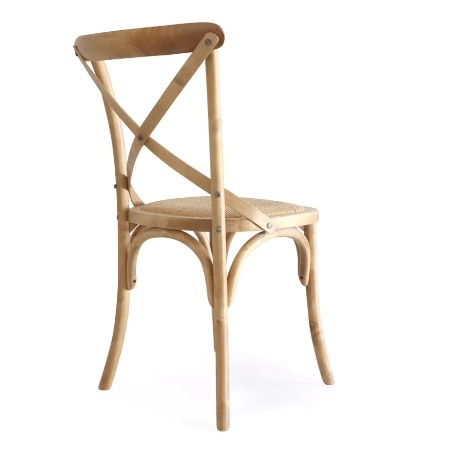 Cross Back Dining Chair Natural | Set of 2