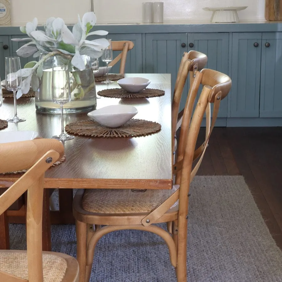 Cross Back Dining Chair Natural | Set of 2