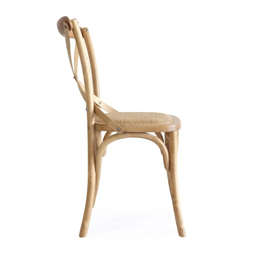 Cross Back Dining Chair Natural | Set of 2
