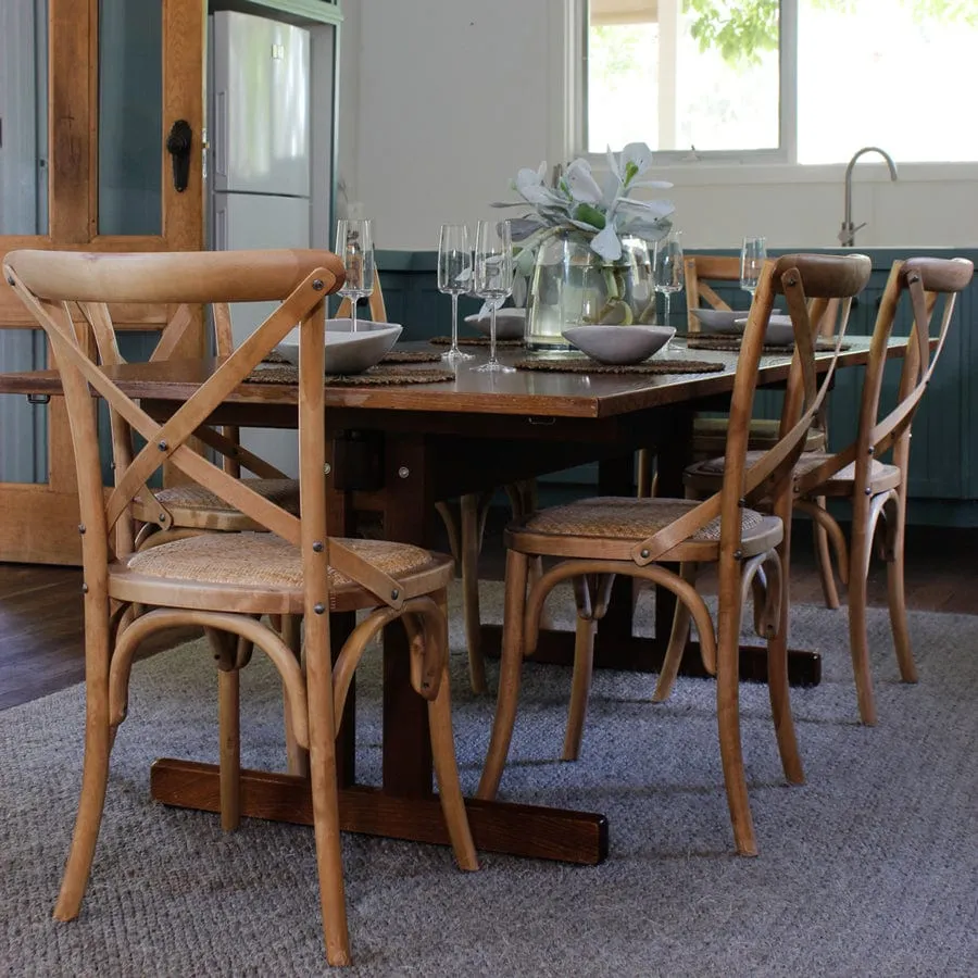 Cross Back Dining Chair Natural | Set of 2