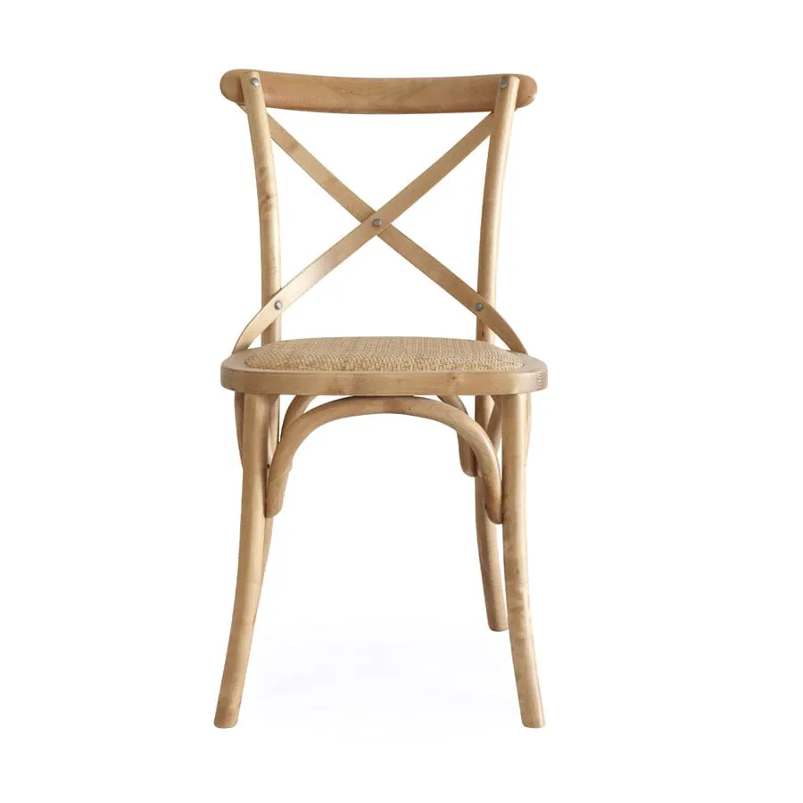 Cross Back Dining Chair Natural | Set of 2