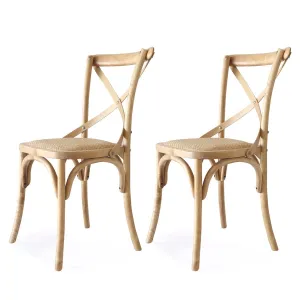 Cross Back Dining Chair Natural | Set of 2
