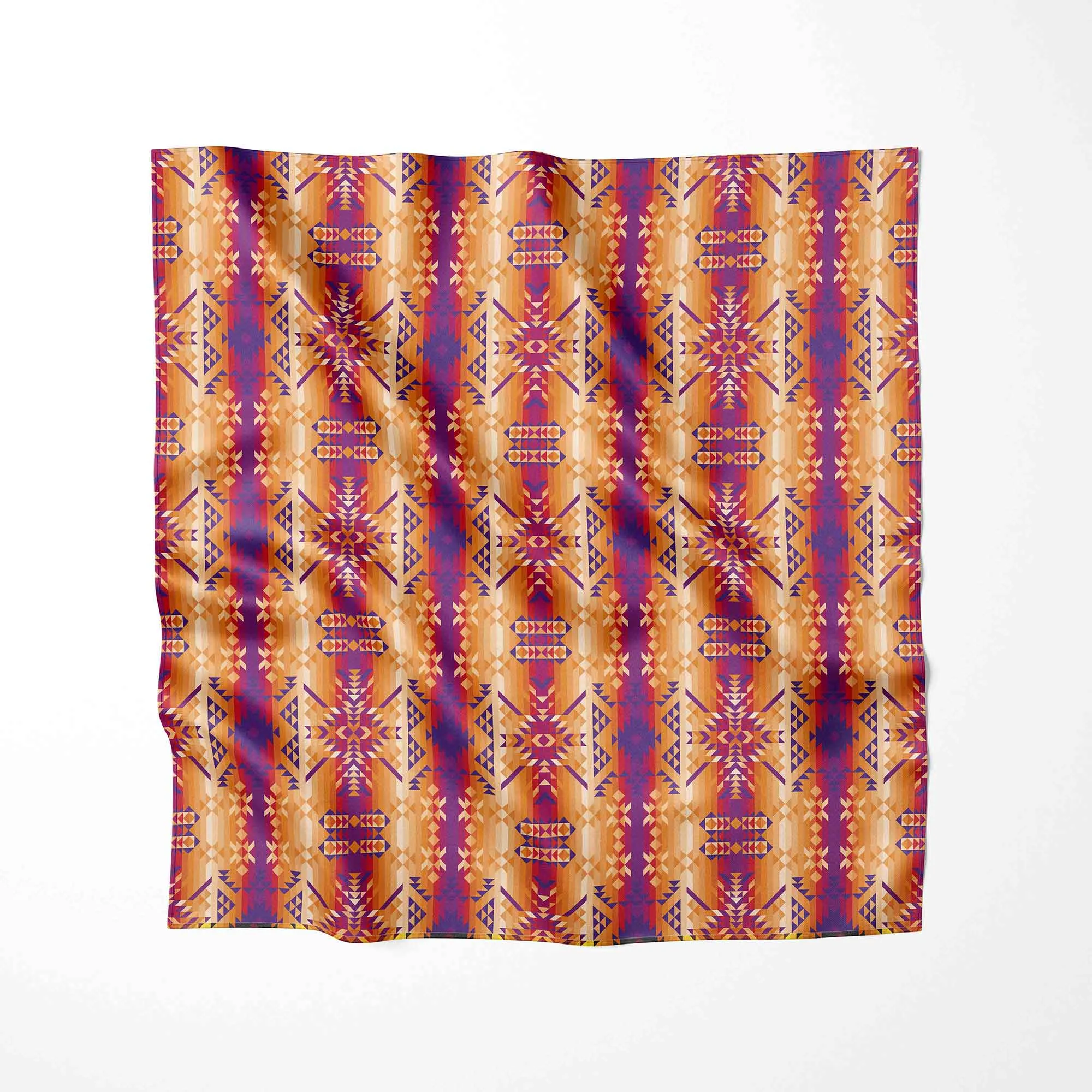 Desert Geo Cotton Satin Fabric By the Yard Pre Order