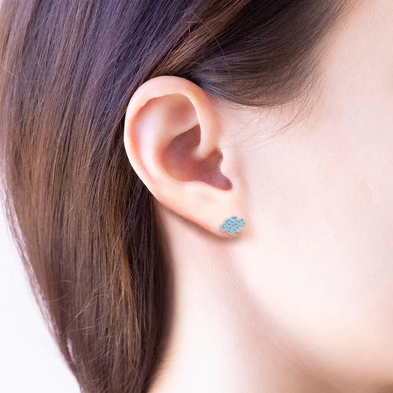 Earring Diamante Cloud Blue *