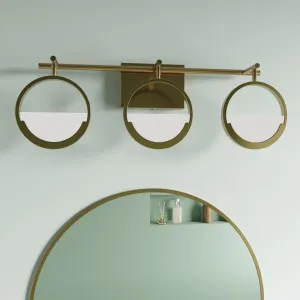 ExBrite Modern Simplicity LED Vanity Light with Rotatable Heads and Dimmable Brightness, Gold