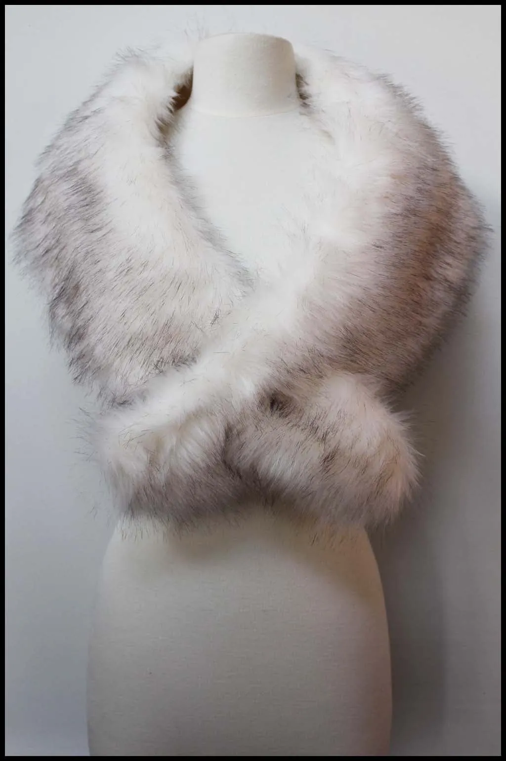 Faux Fur Shawl Scarf w/Slit