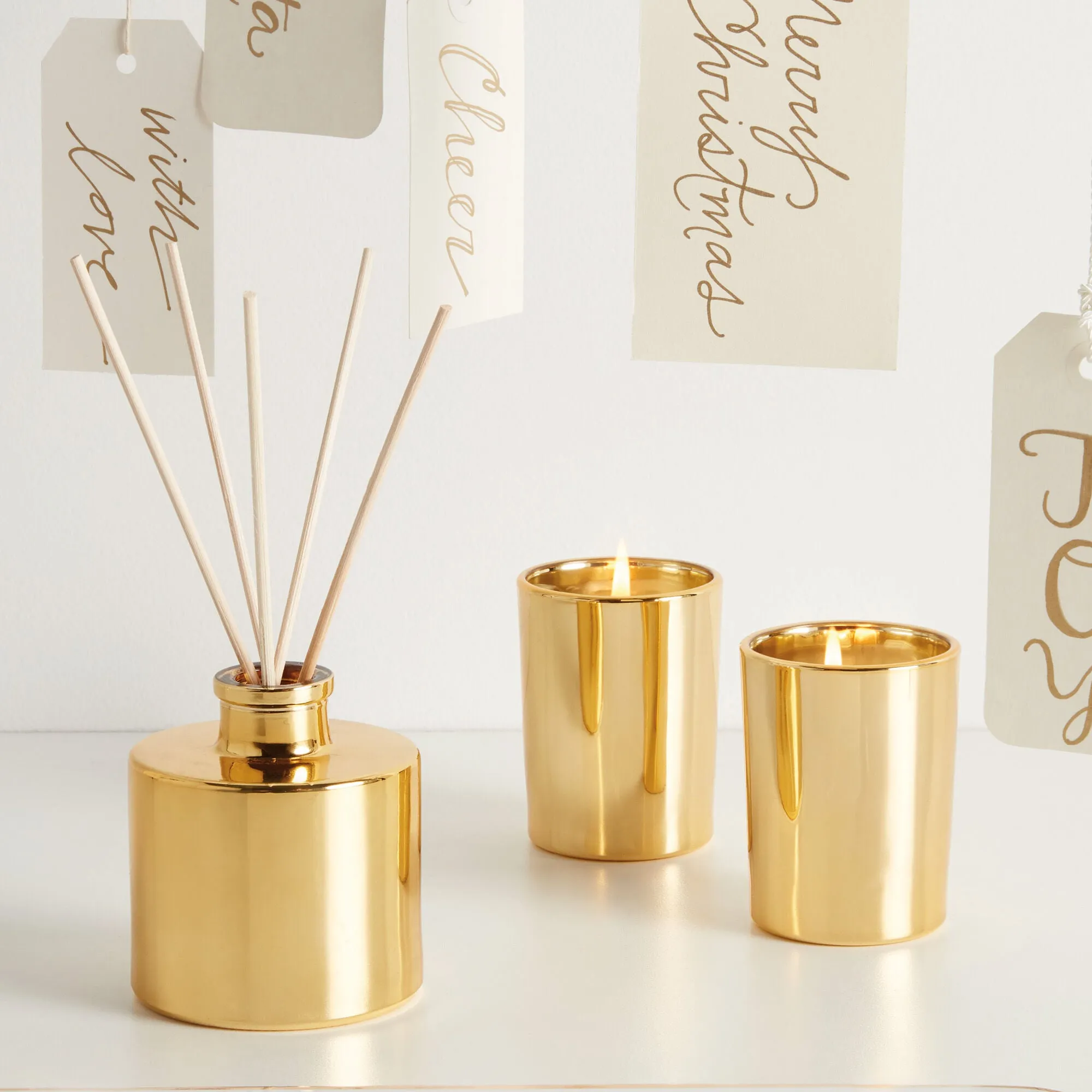 Frasier Fir Gilded Reed Diffuser, Petite Gold