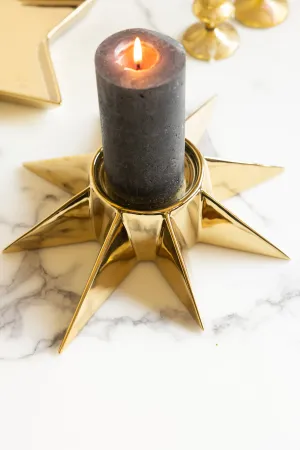 Gold Star Candle Holder