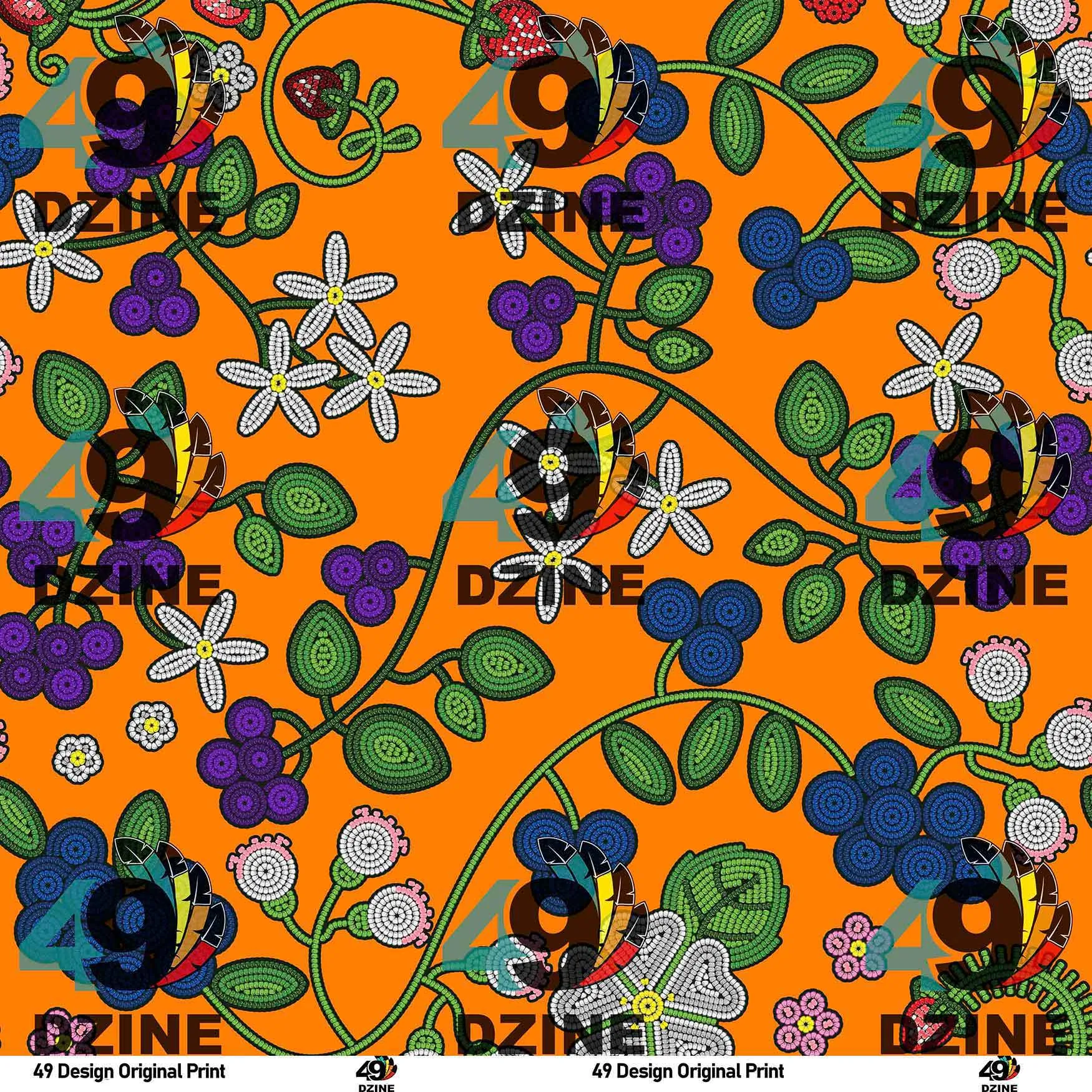 Grandmother's Stories Carrot Satin Fabric By the Yard Pre Order