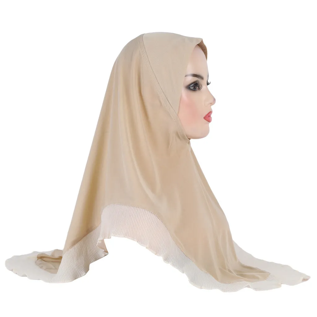 H322 GIRLS COTTON JERSEY WITH LACE INSTANT HIJAB