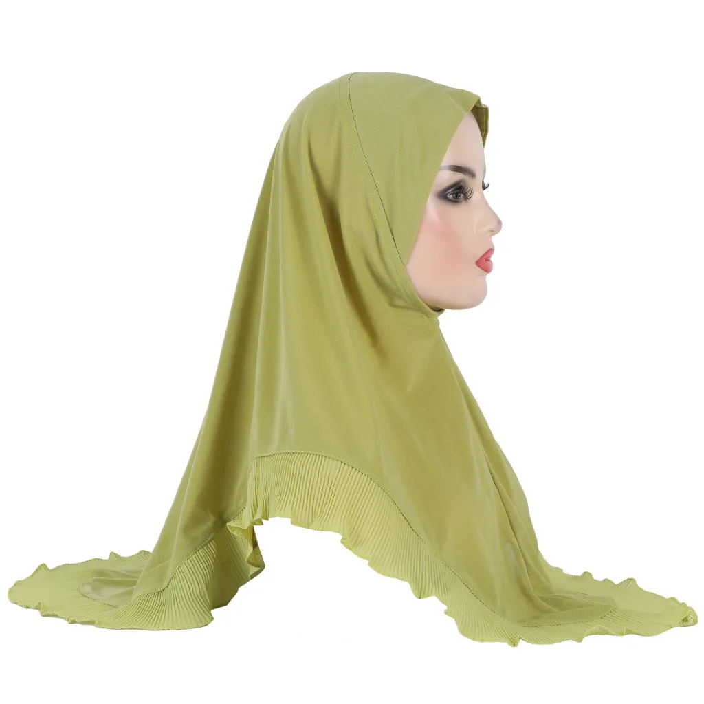 H322 GIRLS COTTON JERSEY WITH LACE INSTANT HIJAB