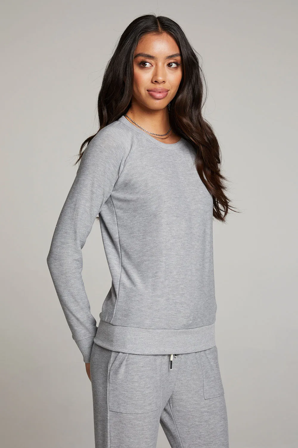Heather Grey Long Sleeve Raglan Pullover