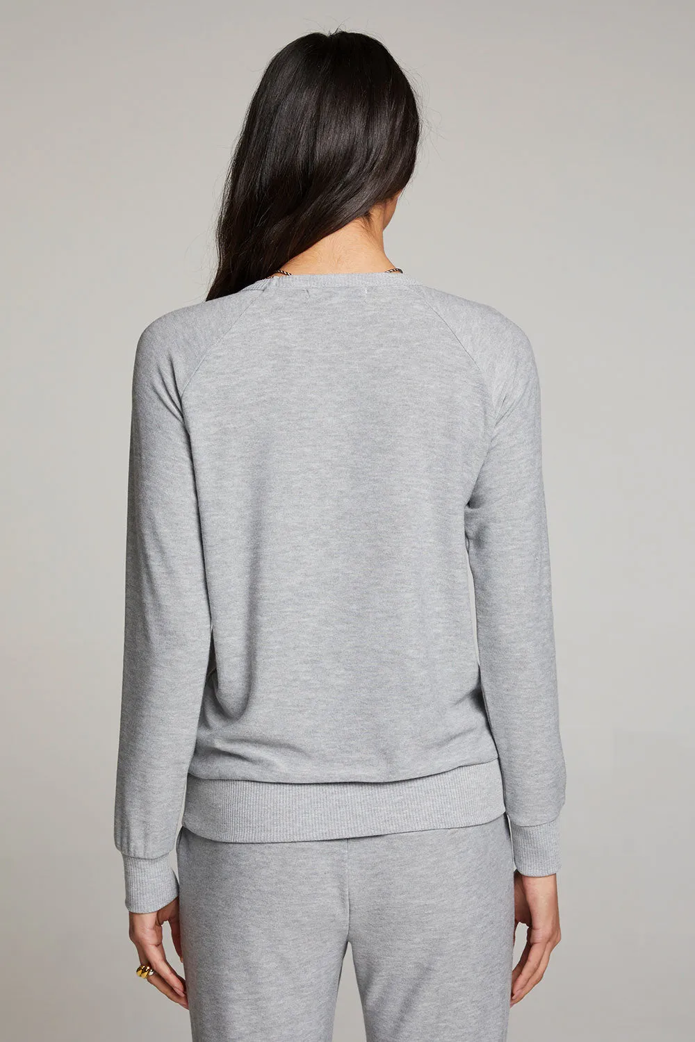 Heather Grey Long Sleeve Raglan Pullover
