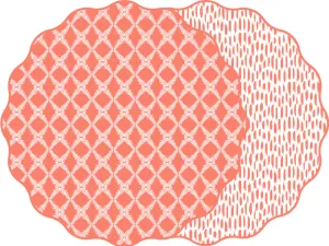 Holly Stuart 2-Sided Placemat - Cotton and Quill Trellis - Salmon