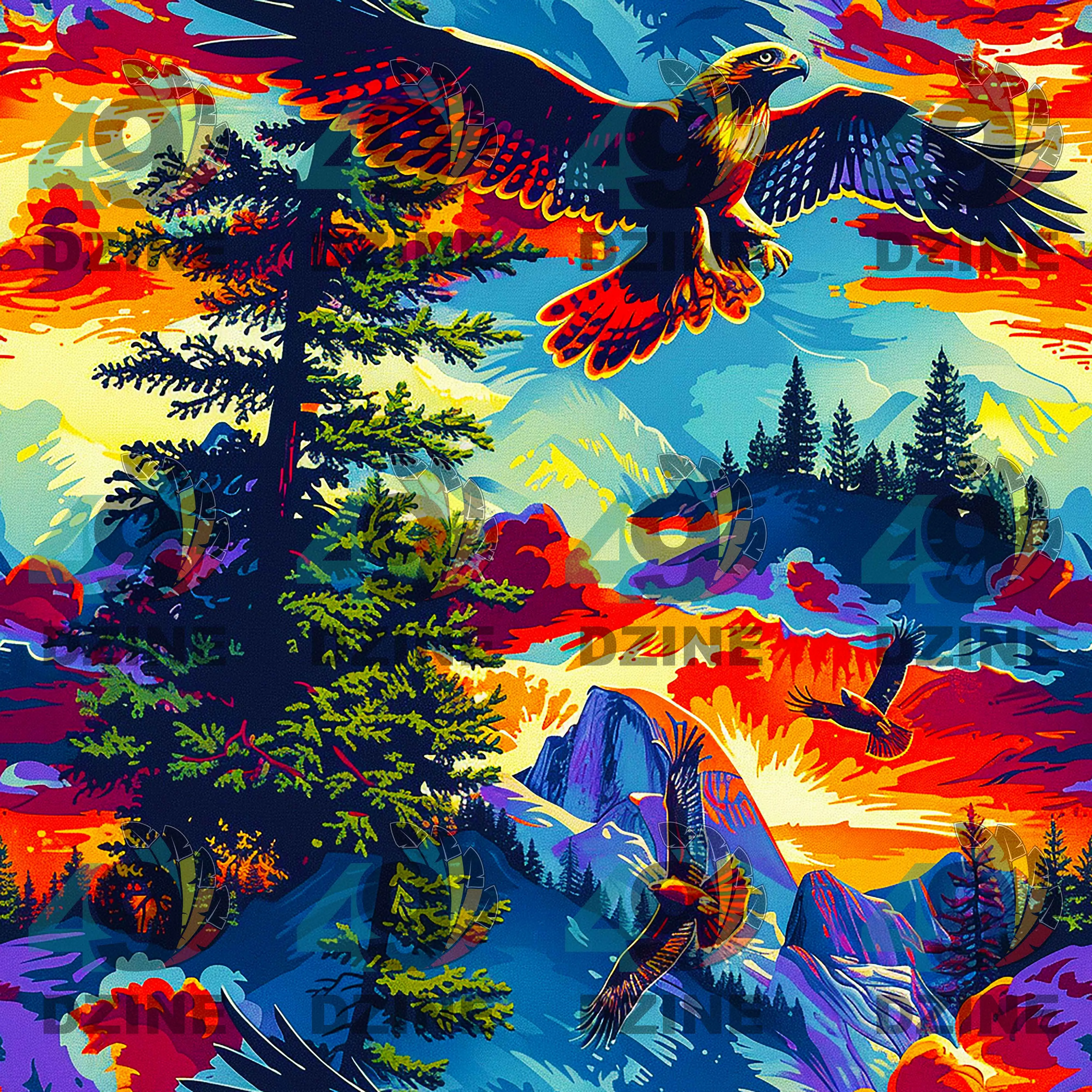 Hunting Hawks 56 Inch Cotton Poplin Pre Order