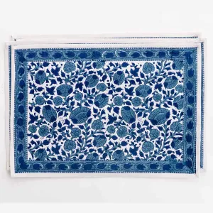 Indigo Blossom Placemat |  Set of 4