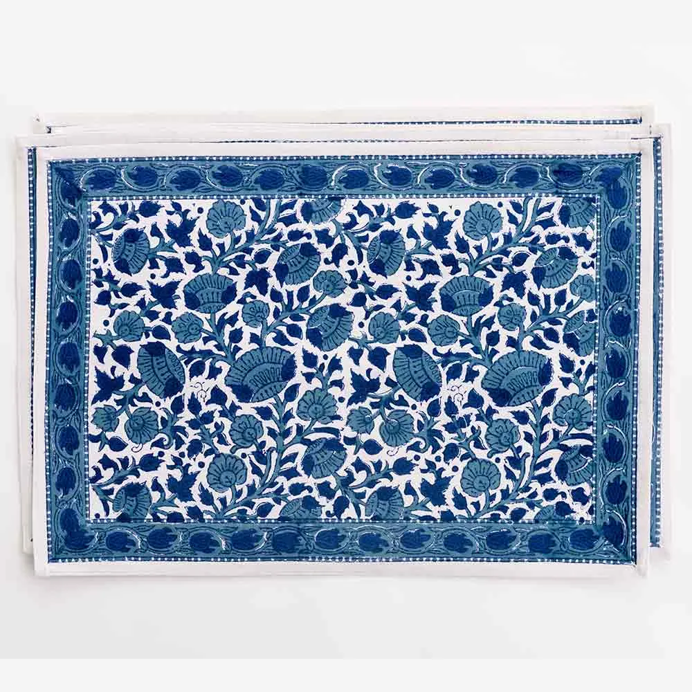 Indigo Blossom Placemat |  Set of 4