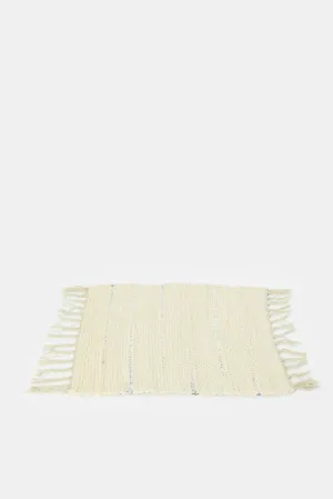 Ivory Woven Rectangle Cotton Placemat