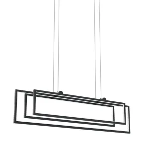 Jestin 38 in. 3 Lights LED Pendant Light Matte Black finish