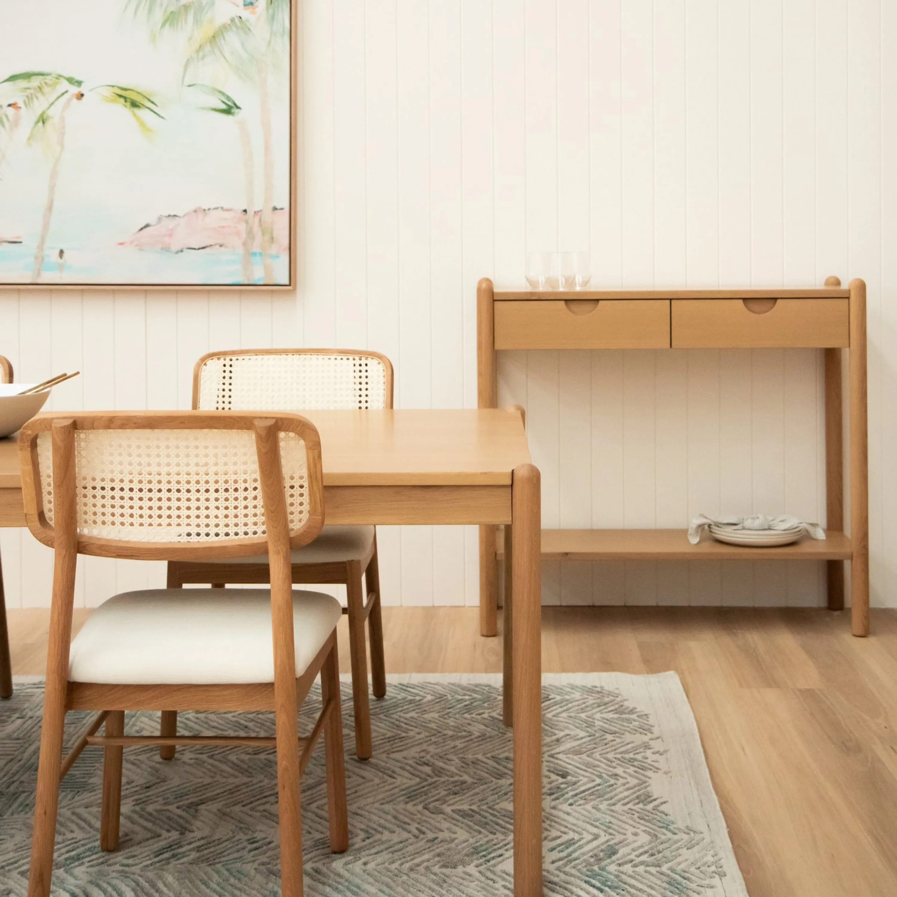 Knot Rattan Dining Chair - Oak