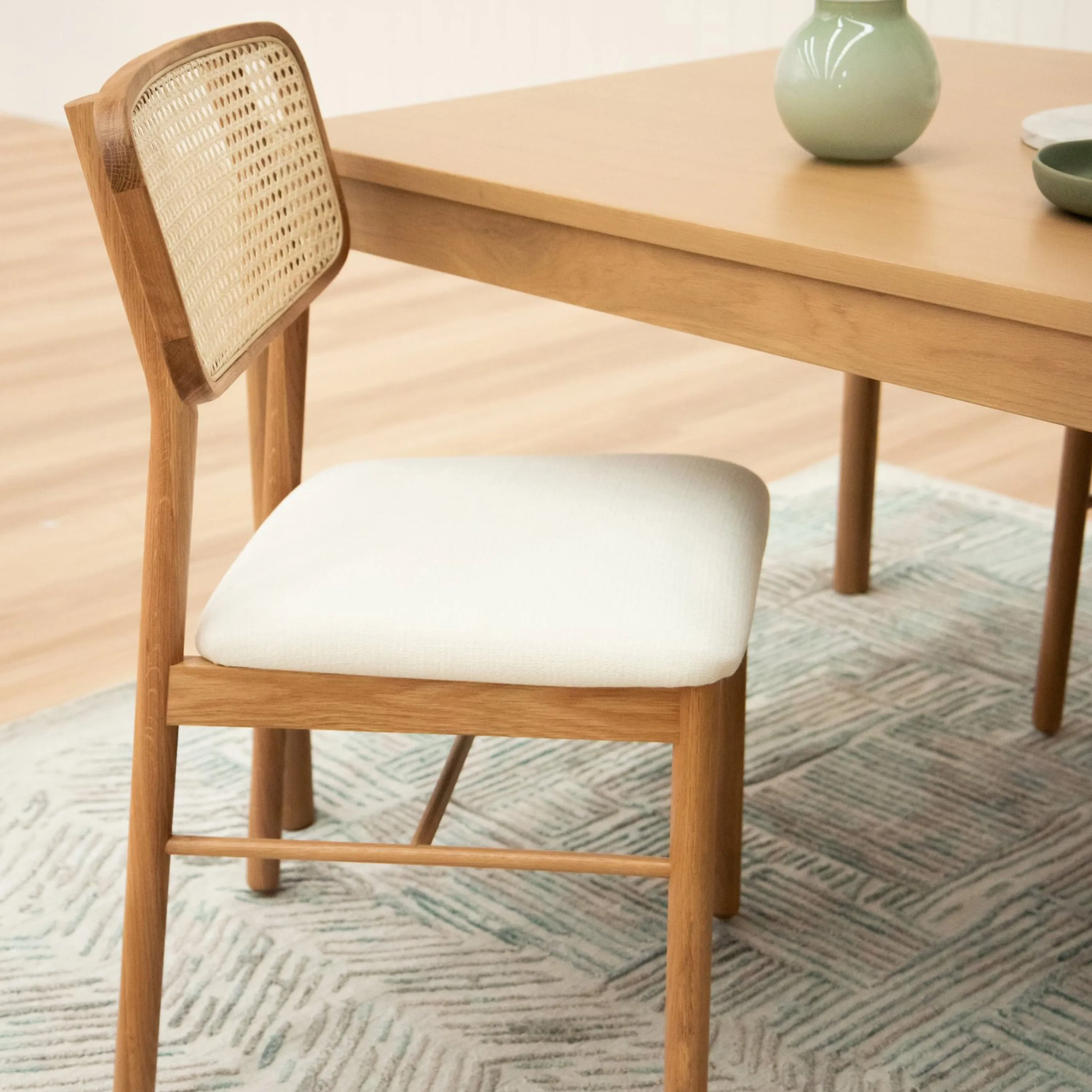 Knot Rattan Dining Chair - Oak