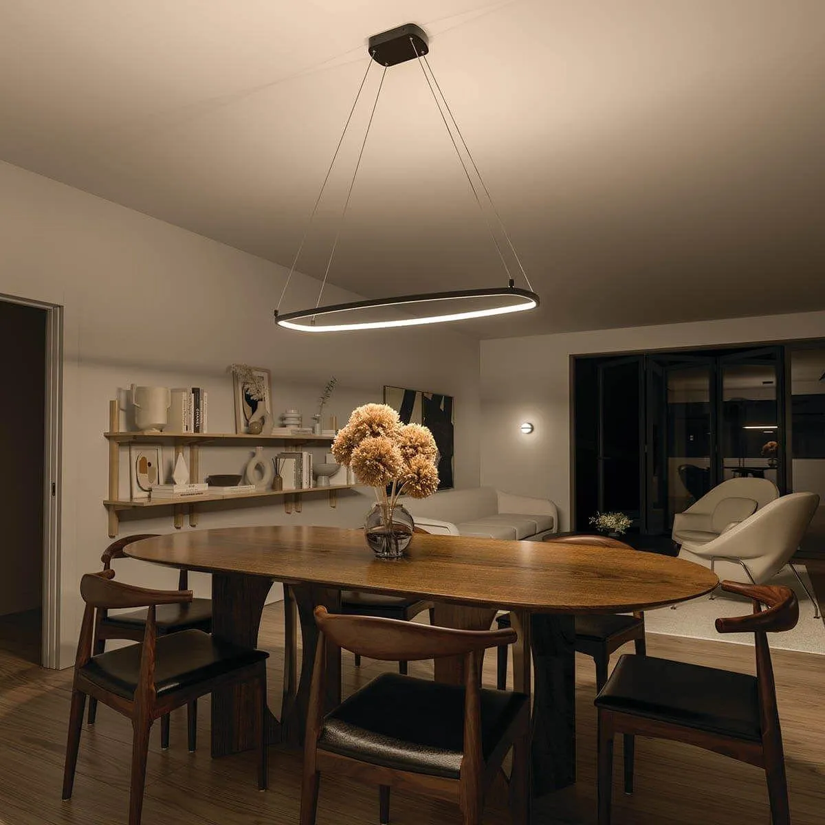 Koloa 41 in. LED Chandelier Matte Black finish