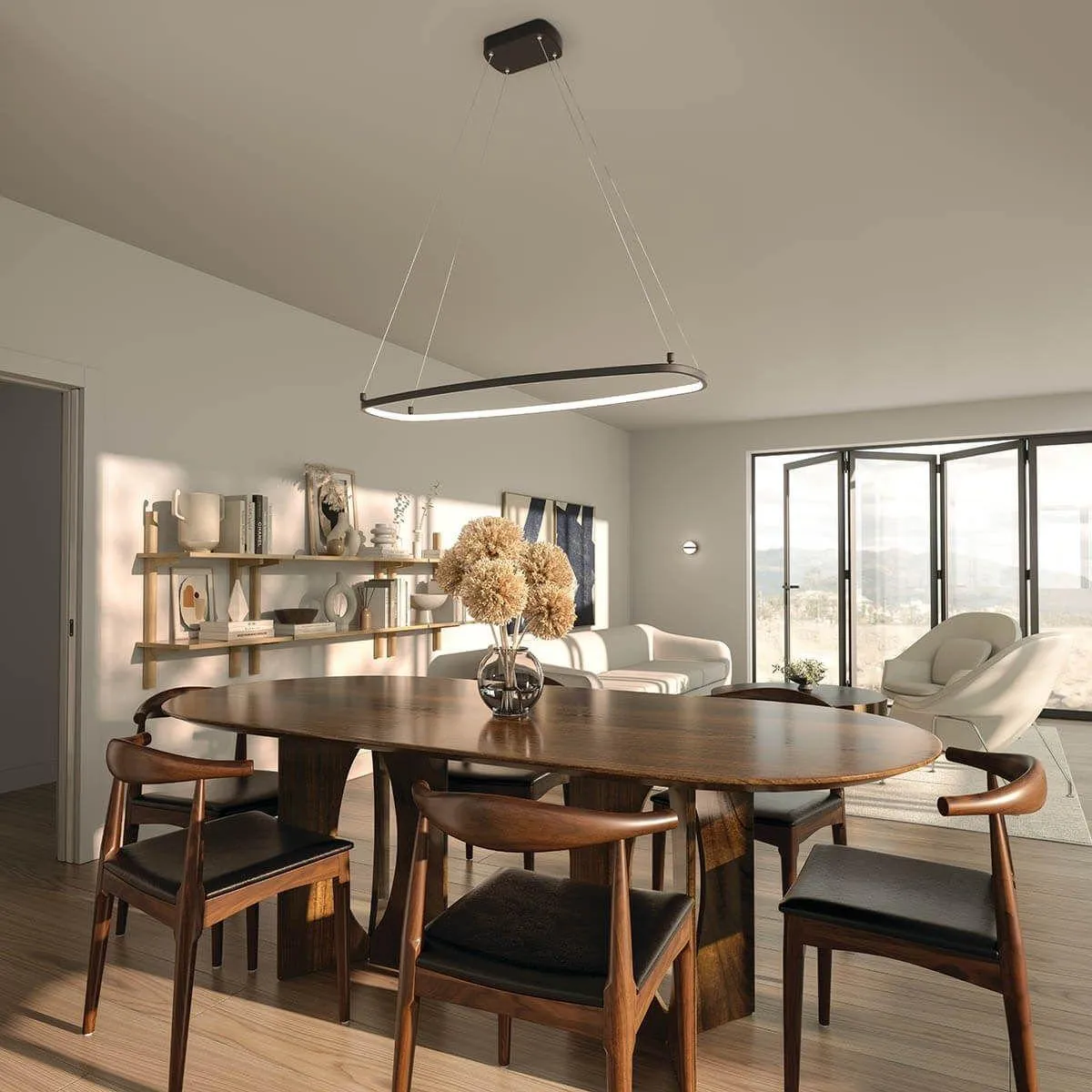 Koloa 41 in. LED Chandelier Matte Black finish