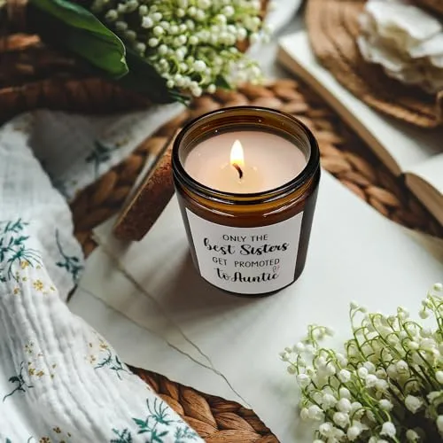 KU-DaYi Aunt Gifts Scented Candles, Sisters Gifts from Sister, Birthday Gifts for Women Aunts Friends Scented Candle Gifts for Sister Little Sister Best Sister Big Sister Amber Soy Wax Jar Candle 422