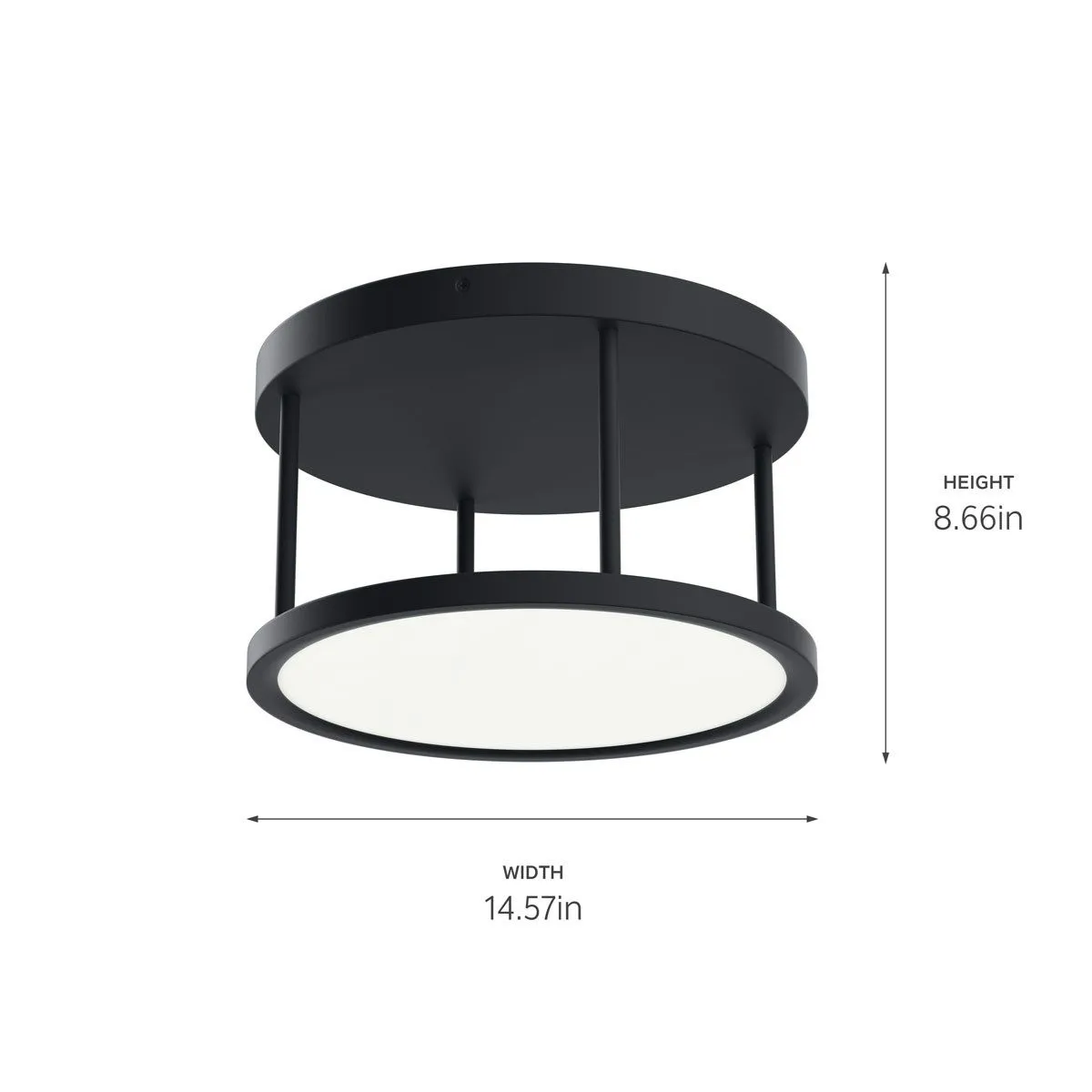 Lavi 15 in. LED Semi flush Mount Light Matte Black finish