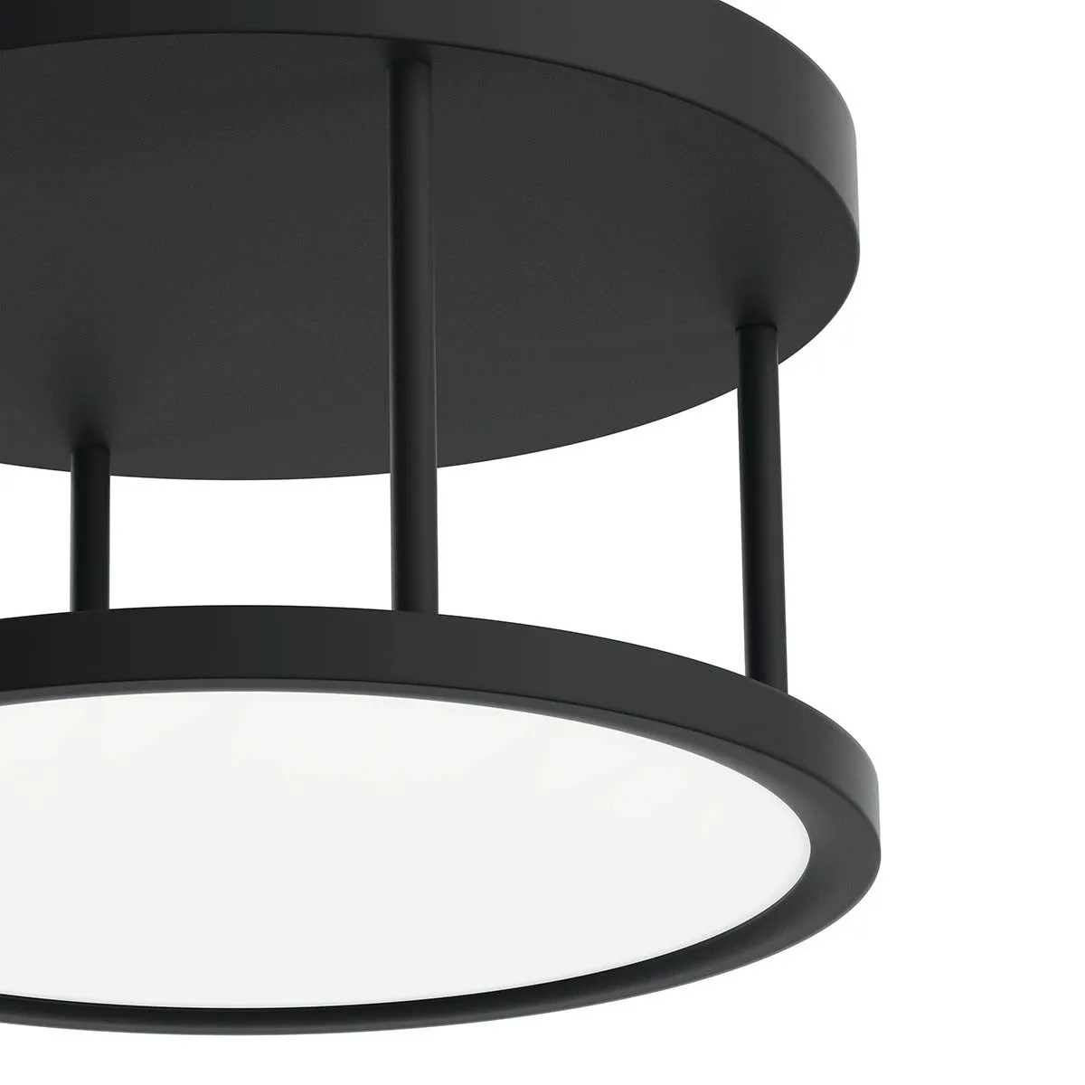 Lavi 15 in. LED Semi flush Mount Light Matte Black finish
