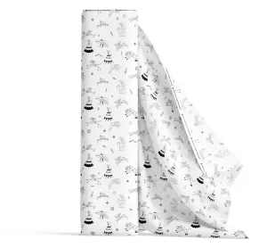 Ledger Dabbles White Satin Fabric By the Yard Pre Order