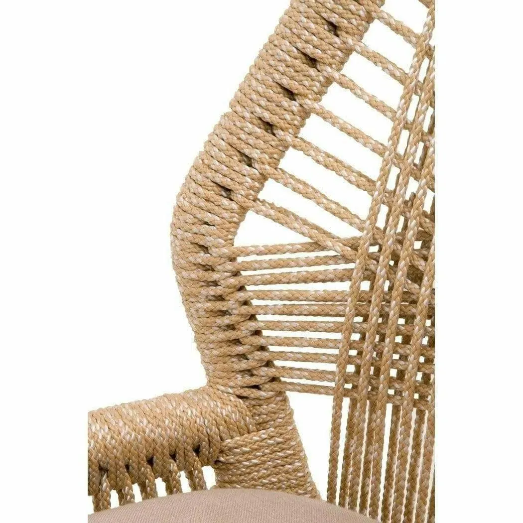 Loom Counter Stool Sand Rope Light Gray Natural Gray Mahogany