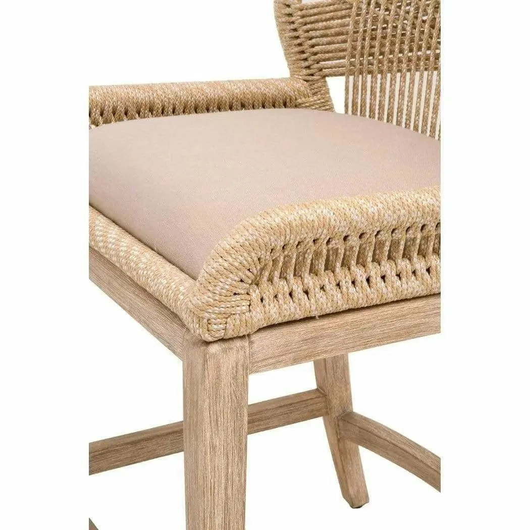 Loom Counter Stool Sand Rope Light Gray Natural Gray Mahogany